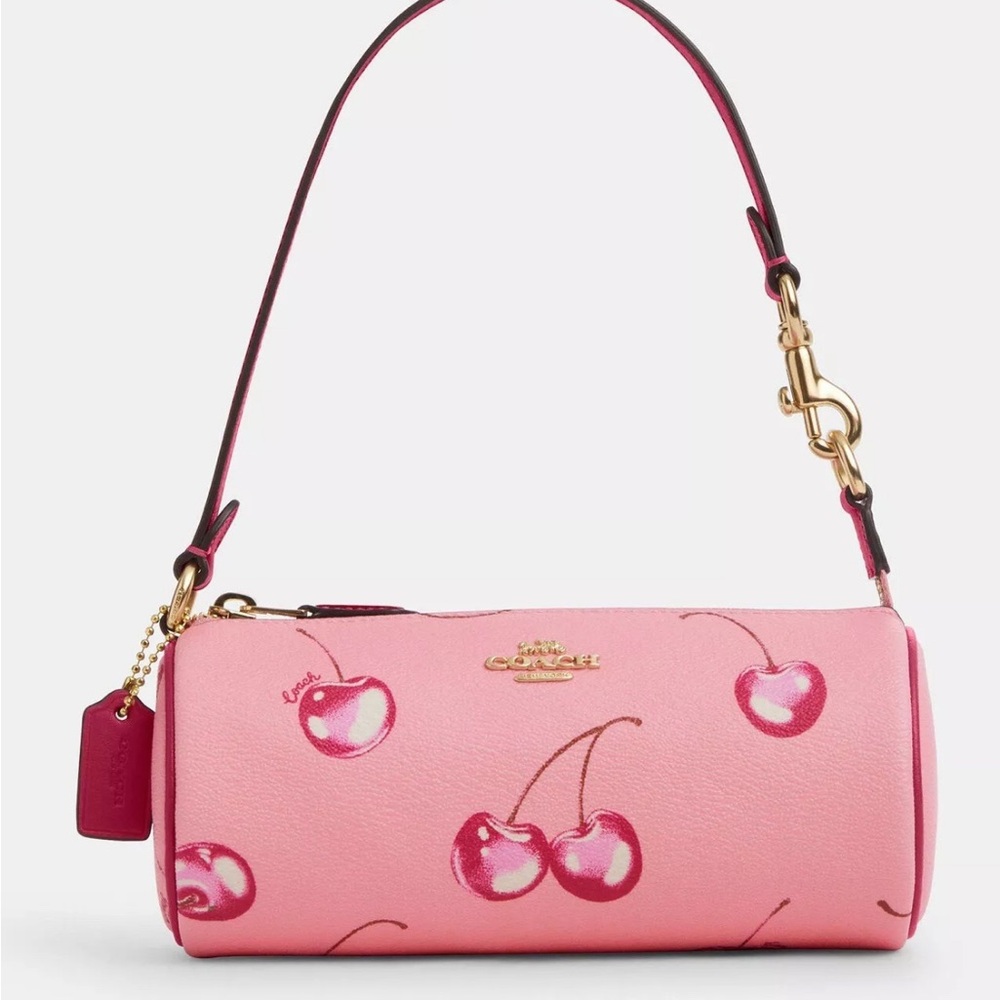 Coach Pink Cherry Print Barrel Bag